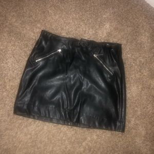 Black leather skirt